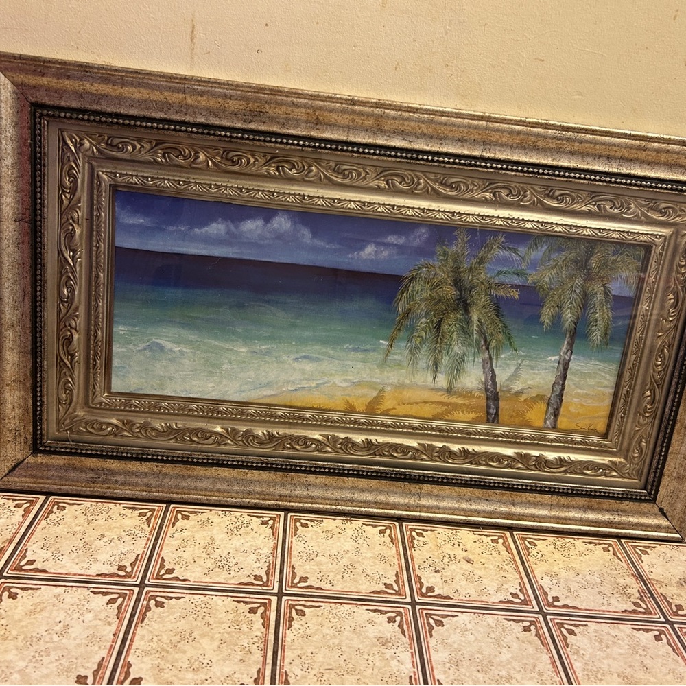 Beach Picture Canvas Wall Art Seascape Scene, Coastal Painting